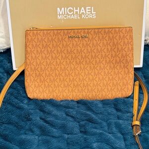 Michael Kors Tangerine Crossbody Clutch